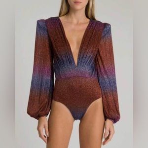 PATBO
Women's Rainbow Lurex Long-sleeve Bodysuit Size M